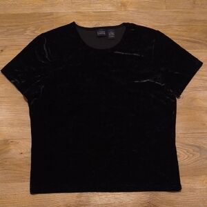 Black Velvet Short Sleeve Top